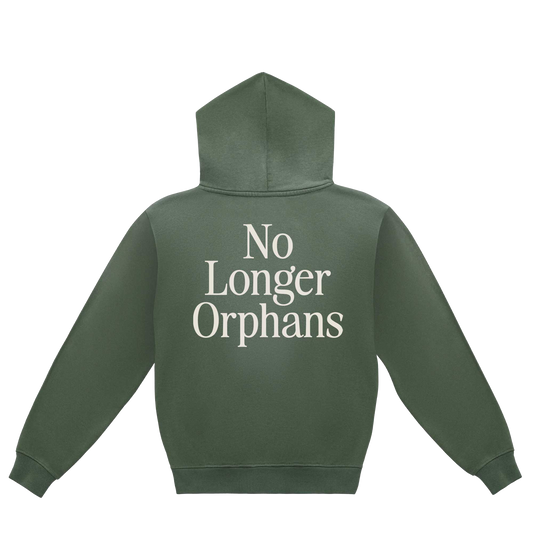 No Longer Orphans Hoodie — Faded Green