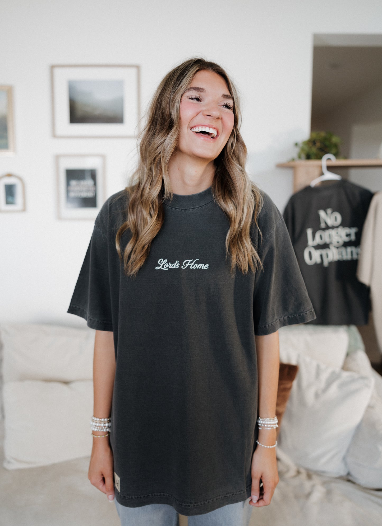 No Longer Orphans Tee — Washed Black
