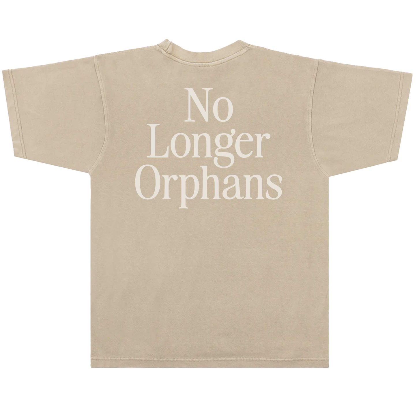 No Longer Orphans Tee — Oatmeal